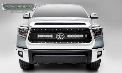 T-REX GRILLES - 2018-2021 Toyota Tundra Torch Grille, Black, 1 Pc, Replacement, Chrome Studs with (2) 12" LEDs, Does Not Fit Vehicles with Camera - Part # 6319661 - Image 3