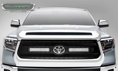 T-REX GRILLES - 2018-2021 Toyota Tundra Stealth Torch Grille, Black, 1 Pc, Replacement, Black Studs with (2) 12" LEDs, Does Not Fit Vehicles with Camera - Part # 6319661-BR - Image 1