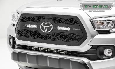 T-REX GRILLES - 2018-2022 Toyota Tacoma ZROADZ Grille, Black, 1 Pc, Insert with (2) 6" LEDs - Part # Z319511 - Image 1