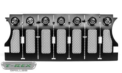 T-REX GRILLES - Jeep Gladiator, JL Torch Grille, Black, 1 Pc, Insert, Incl. (7) 2" LED Round Lights - PN #6314941 - Image 8
