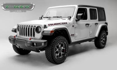 T-REX GRILLES - Jeep Gladiator, JL Torch Grille, Black, 1 Pc, Insert, Incl. (7) 2" LED Round Lights - Part # 6314941 - Image 2