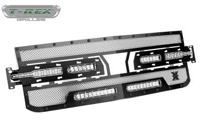 T-REX GRILLES - 2019-2022 Silverado 1500 Stealth Torch Grille, Black, 1 Pc, Replacement, Black Studs, Incl. (2) 6" and (2) 10" LEDs - PN #6311261-BR - Image 8