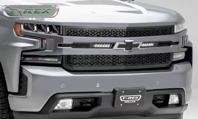 T-REX GRILLES - 2019-2021 Chevrolet Silverado 1500/2022-2022 Silverado 1500 Grille, Black, 1 Pc, Replacement with (2) 6" LEDs - PN #Z311261 - Image 5