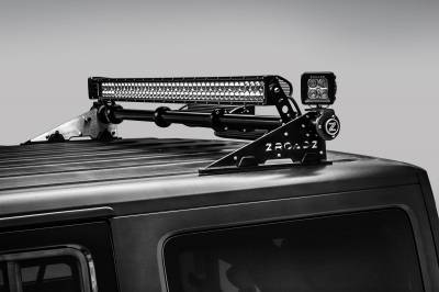ZROADZ OFF ROAD PRODUCTS - Jeep JK, JL Modular Rack LED Bracket adjustable to mount up to (4) various size LED Light Bars - Part # Z350050-JK - Image 3