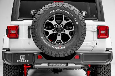 ZROADZ OFF ROAD PRODUCTS - 2019-2024 Jeep JL/JLU Rear Tire Carrier LED Bracket to mount (2) 3 Inch LED Pod Lights - PN #Z394951 - Image 3