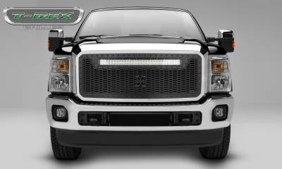 T-REX GRILLES - 2011-2016 Ford Super Duty Stealth Laser Torch Grille, Black, 1 Pc, Insert, Black Studs with (1) 30" LED - Part # 7315461-BR - Image 1