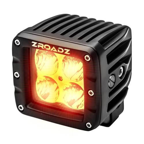 ZROADZ OFF ROAD PRODUCTS - 3 Inch AMBER LED Flood Beam Pod Light - PN #Z30BC20W-2-E4A - Image 1