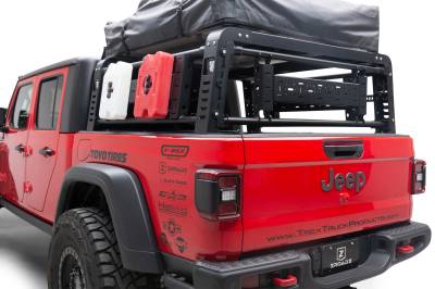 ZROADZ OFF ROAD PRODUCTS - 2019-2022 Jeep Gladiator Access Overland Rack With Three Lifting Side Gates, For use on Factory Trail Rail Cargo Systems - Part # Z834211 - Image 13