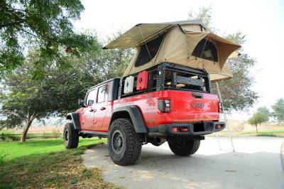 ZROADZ OFF ROAD PRODUCTS - 2019-2022 Jeep Gladiator Access Overland Rack With Three Lifting Side Gates, For use on Factory Trail Rail Cargo Systems - Part # Z834211 - Image 25