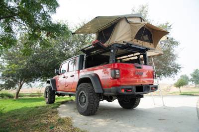 ZROADZ OFF ROAD PRODUCTS - 2019-2023 Jeep Gladiator Access Overland Rack With Three Lifting Side Gates, For use on Factory Trail Rail Cargo Systems - Part # Z834211 - Image 26