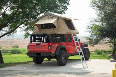 ZROADZ OFF ROAD PRODUCTS - 2019-2024 Jeep Gladiator Access Overland Rack With Three Lifting Side Gates, Without Factory Trail Rail Cargo System - PN #Z834201 - Image 25