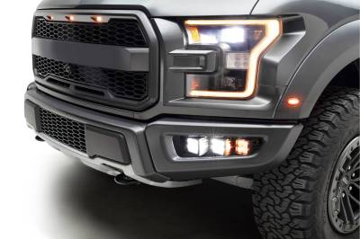 ZROADZ OFF ROAD PRODUCTS - 2017-2020 Ford F-150 Raptor Front Bumper OEM Fog Amber LED Kit with (2) 3 Inch Amber LED Pod Lights and (4) 3 Inch LED Pod Lights- Part # Z325672-KIT - Image 1