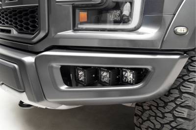 2017-2020 Ford F-150 Raptor Front Bumper OEM Fog LED Bracket to mount (6) 3 Inch ZROADZ or similar style LED Pod Lights- Part # Z325672