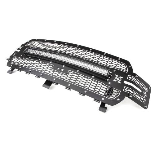 T-REX GRILLES - 2018-2020 F-150 Laser Torch Grille, Black, 1 Pc, Replacement, Chrome Studs with 30 Inch LED, Fits Vehicles with Camera - Part # 7315751 - Image 5