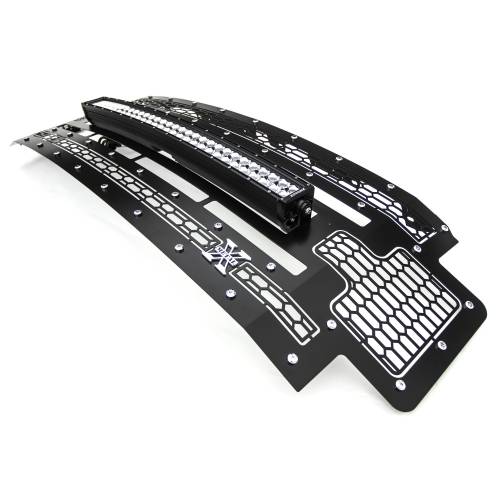 T-REX GRILLES - 2017-2019 Super Duty Laser Torch Grille, Black, 1 Pc, Replacement, Chrome Studs with (1) 30" LED, Does Not Fit Vehicles with Camera - Part # 7315471 - Image 3