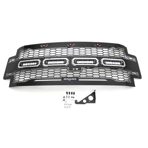 T-REX GRILLES - 2017-2019 Ford Super Duty Revolver Grille, Black, 1 Pc, Replacement with (4) 6" LEDs, Fits Vehicles with Camera - Part # 6515631 - Image 5