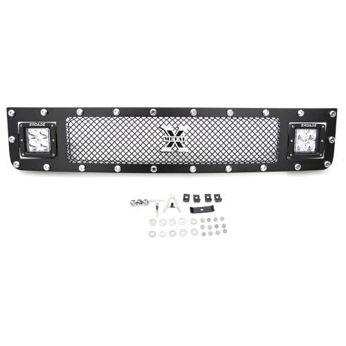 T-REX GRILLES - 2007-2014 Toyota FJ Cruiser Torch Grille, Black, 1 Pc, Insert, Chrome Studs with (2) 3" LED Cube Lights - Part # 6319321 - Image 9