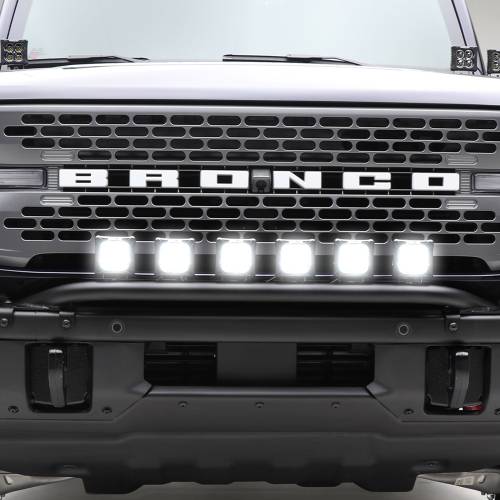 ZROADZ OFF ROAD PRODUCTS - 2021-2022 Ford Bronco Front Bumper Top LED Kit with (6) 3 Inch LED Light Pods - PN #Z325431-KIT - Image 1