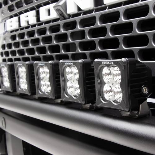 ZROADZ OFF ROAD PRODUCTS - 2021-2022 Ford Bronco Front Bumper Top LED KIT, Includes (6) 3 inch ZROADZ LED Light Pods - Part # Z325431-KIT - Image 4