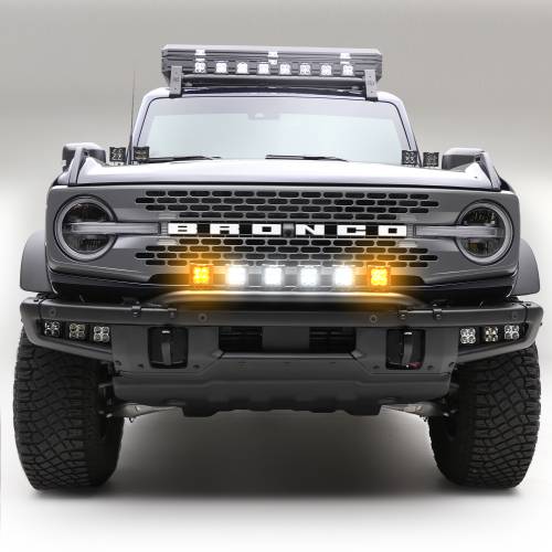 ZROADZ OFF ROAD PRODUCTS - 2021-2023 Ford Bronco Front Bumper Top LED KIT, Includes (4) 3 inch ZROADZ White and (2) 3 inch Amber LED Light Pods - Part # Z325431-KITAW - Image 2