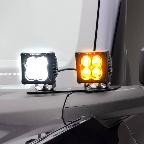 ZROADZ OFF ROAD PRODUCTS - 2021-2022 Ford Bronco LED Kit with (2) 3 Inch White and (2) Amber LED Pod Lights - PN #Z365401-KIT4AW - Image 1