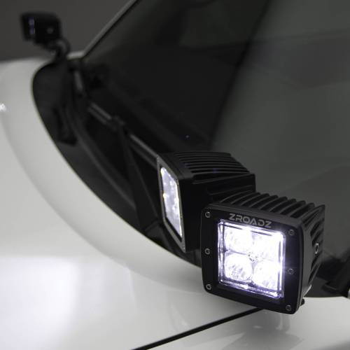 ZROADZ OFF ROAD PRODUCTS - 2015-2019 Silverado HD Hood Hinge LED Kit with (4) 3 Inch LED Pod Lights - Part # Z361221-KIT4 - Image 12