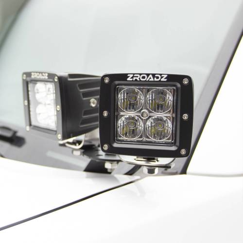 ZROADZ OFF ROAD PRODUCTS - 2011-2016 Ford Super Duty Hood Hinge LED Kit with (4) 3 Inch LED Pod Lights - Part # Z365462-KIT4 - Image 7