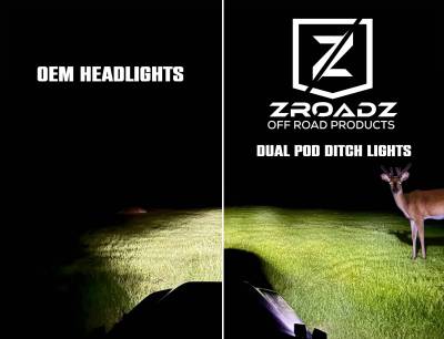 ZROADZ OFF ROAD PRODUCTS - Ram Hood Hinge LED Kit with (4) 3 Inch LED Pod Lights - Part # Z364521-KIT4 - Image 8