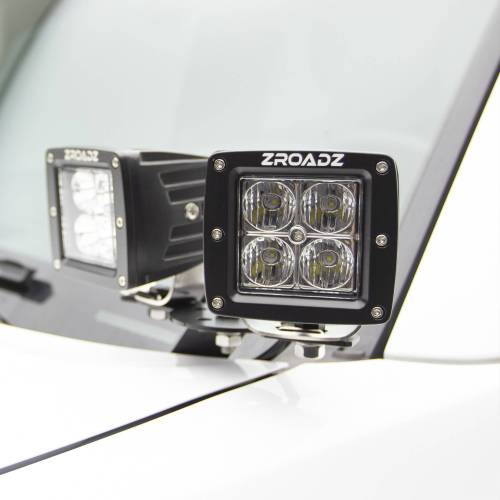 ZROADZ OFF ROAD PRODUCTS - 2016-2017 Ford Explorer Hood Hinge LED Kit with (4) 3 Inch LED Pod Lights - Part # Z366641-KIT4 - Image 2