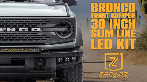 Ford Bronco Front Bumper Slim Line LED Light Bar Kit