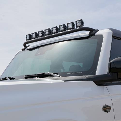 ZROADZ OFF ROAD PRODUCTS - 2021-2024 Ford Bronco Front Roof Multiple LED Pods KIT, Tubular Mounting Bar with White and Amber Pods and Wiring Harness - Part # Z935401-KITAW - Image 7
