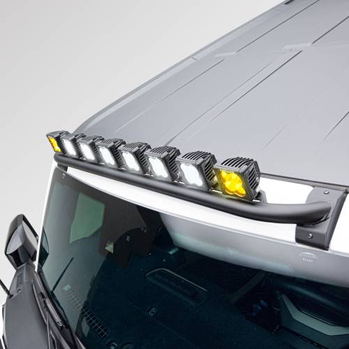 ZROADZ OFF ROAD PRODUCTS - 2021-2023 Ford Bronco Front Roof Multiple LED Pods KIT, Tubular Mounting Bar with White and Amber Pods and Wiring Harness - Part # Z935401-KITAW - Image 1