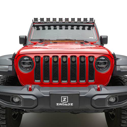 ZROADZ OFF ROAD PRODUCTS - 2018-2024 Jeep JL/2019-2024 Gladiator, Multi-LED Roof Cross Bar and A-Pillar Kit, Includes (10) 3-Inch ZROADZ Light Pods - Part # Z934931-KITAW - Image 2