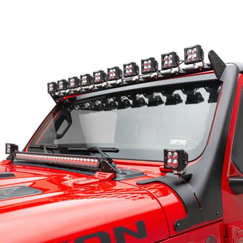 ZROADZ OFF ROAD PRODUCTS - 2019-2022 Jeep Gladiator, JL Multi-LED Roof Cross Bar and 2-Pod A-Pillar Complete KIT, Includes (12) 3-Inch ZROADZ Light Pods - Part # Z934931-KIT2AW - Image 3