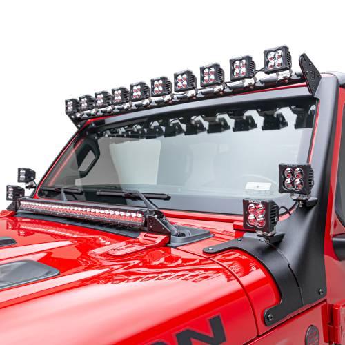 ZROADZ OFF ROAD PRODUCTS - 2019-2022 Jeep Gladiator, JL Multi-LED Roof Cross Bar and 4-Pod A-Pllar Complete KIT, Includes (14) 3-Inch ZROADZ Light Pods - Part # Z934931-KIT4AW - Image 3