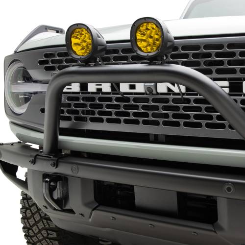 ZROADZ OFF ROAD PRODUCTS - 2021-2024 Ford Bronco Prerunner Baja Bar (Standard Hoop) LED Kit Includes (2) 4 inch Round Amber ZROADZ LED Pod Lights - Part # Z325441-KITA - Image 1