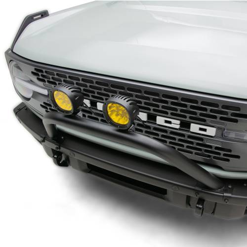 ZROADZ OFF ROAD PRODUCTS - 2021-2022 Ford Bronco Prerunner Baja Bar (Standard Hoop) LED Kit Includes (2) 4 inch Round Amber ZROADZ LED Pod Lights - Part # Z325441-KITA - Image 2