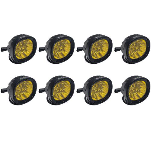 ZROADZ OFF ROAD PRODUCTS - 4-Inch LED Amber LED Kit for use on ZROADZ Bronco Roof Racks, Includes (8) 4-Inch Amber LED Lights & Universal Harness – Part # Z3090WRDA-KIT8 - Image 6