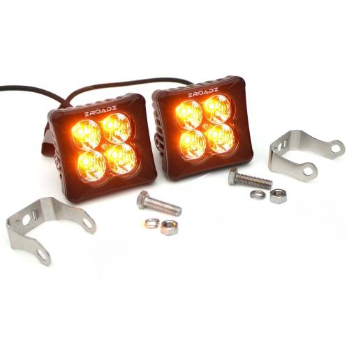 ZROADZ OFF ROAD PRODUCTS - 2024-2024 Toyota Tacoma Ditch Light Bracket Mount Kit, Includes (2) 3-Inch ZROADZ G2 Series Amber LED Light Pods - Part # Z369441-KIT2A - Image 3