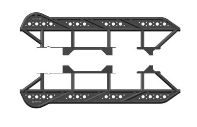 ZROADZ OFF ROAD PRODUCTS - 2024-2024 Toyota Tacoma Rock Sliders With Step Plates, TRAILX.R1 Series, Bolt-On/Weld-on, with Standard Angle - Part # Z749402 - Image 2