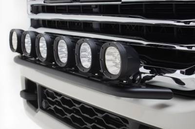 ZROADZ OFF ROAD PRODUCTS - 2019-2024 Ram 2500/3500 Front Bumper Top LED Mounting Kit, Includes (6) 4- inch ZROADAZ White LED Light Pods and Universal Harness - Part #  Z324531-KIT - Image 1