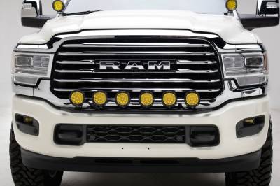 ZROADZ OFF ROAD PRODUCTS - 2019-2024 Ram 2500/3500 Front Bumper Top LED Mounting Kit, Includes (6) 4- inch ZROADAZ Amber LED Light Pods and Universal Harness - Part #  Z324531-KITA - Image 2